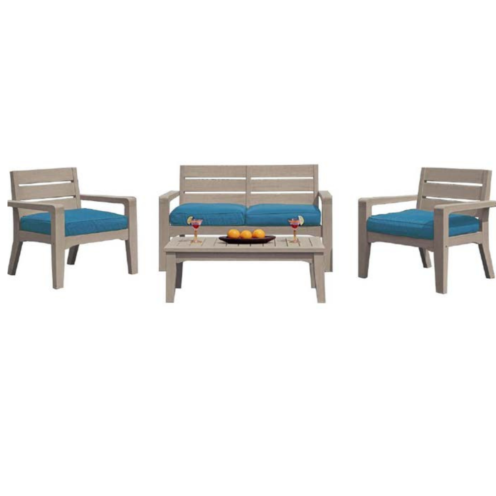 4-PC EUCALYPTUS WOOD CONVERSATION SET