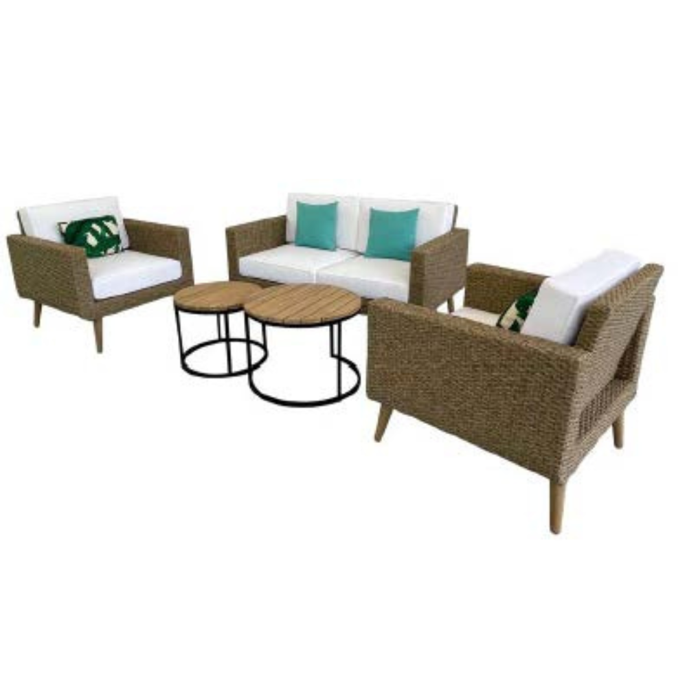 5-PC BROWN WICKER CONVERSATION SET