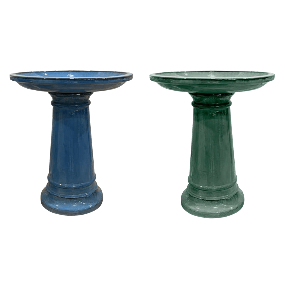 WIDE BASE CERAMIC BIRDBATH