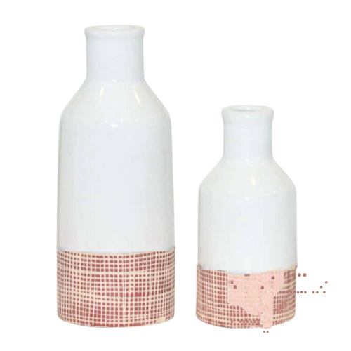 White/Terracotta Vase-7-IN Vase