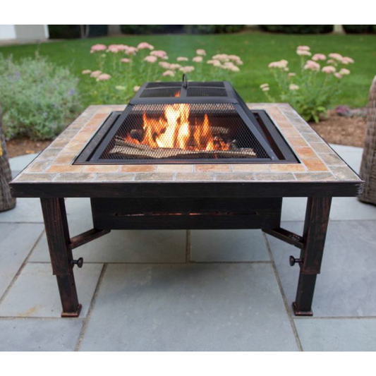 34-IN TILE TOP ADJUSTABLE LEG FIRE PIT
