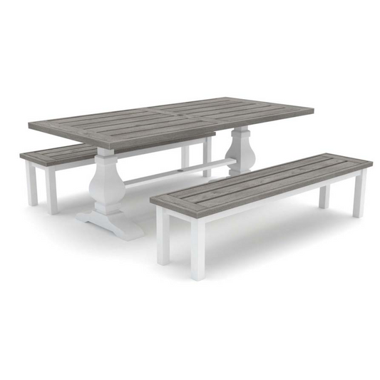 3-PC RECTANGLE ACACIA WOOD DINING SET