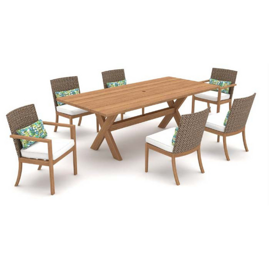 7-PC MIXED MATERIAL DINING SET