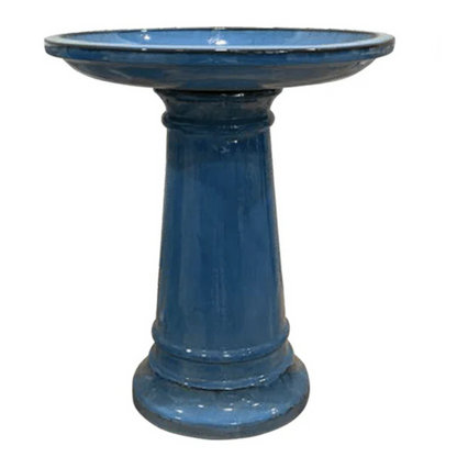 WIDE BASE CERAMIC BIRDBATH