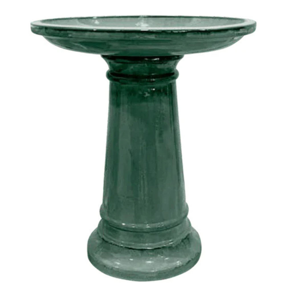WIDE BASE CERAMIC BIRDBATH
