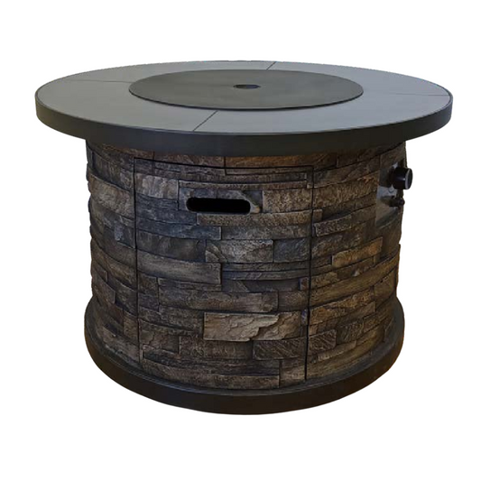 STACKED STONE GAS FIRE TABLE