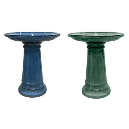 WIDE BASE CERAMIC BIRDBATH